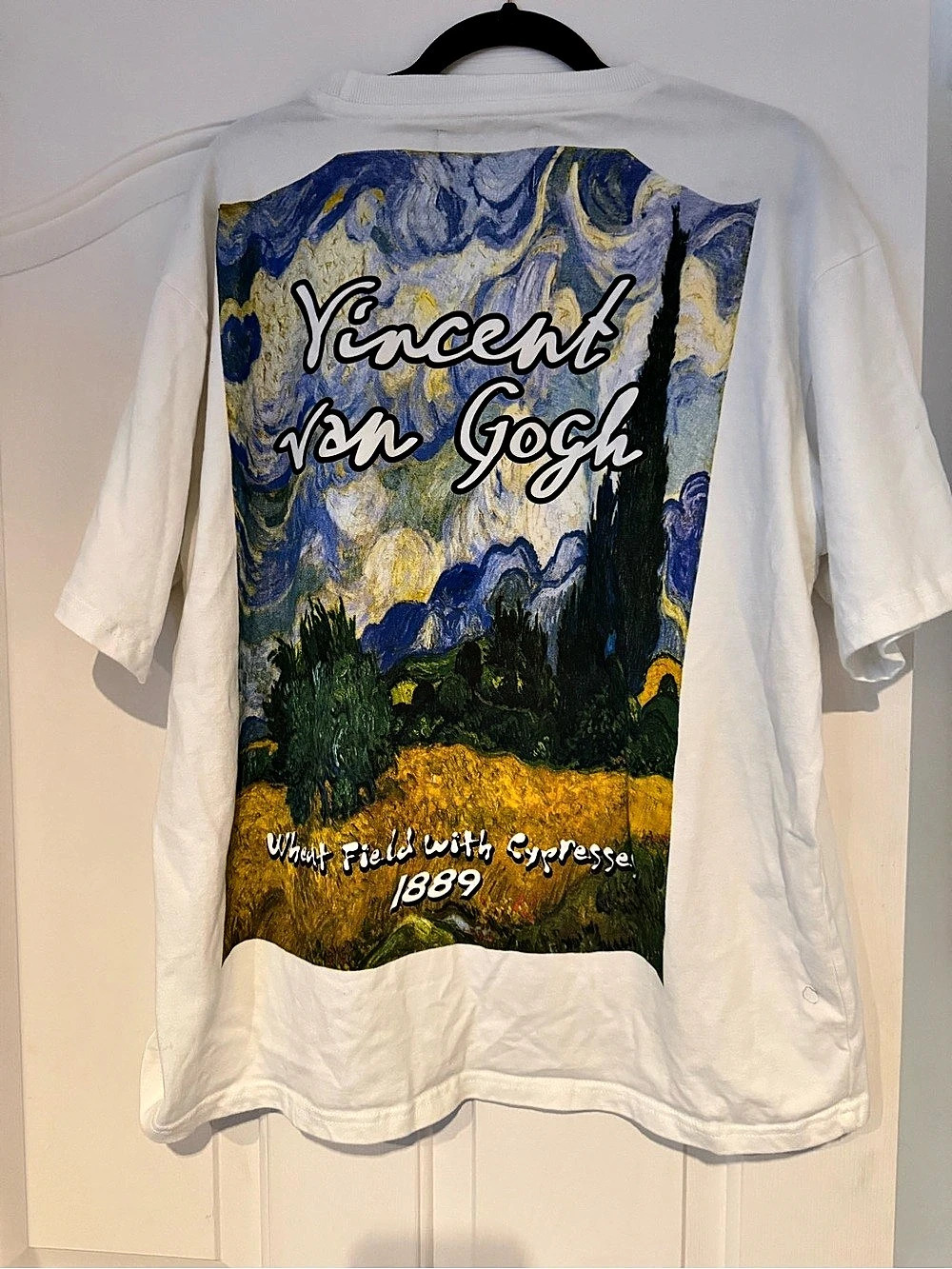 REBEL Vincent van Gogh Abstract Art Graphic Tee XL White Blue